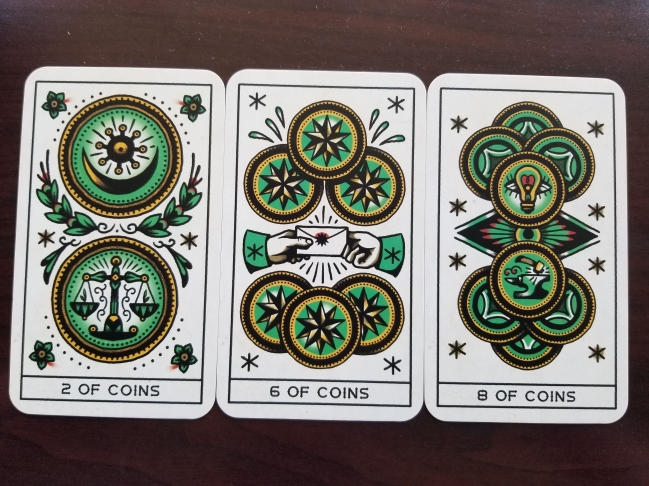 Eight Coins Tattoo Tarot Set - Bottom of the Cup